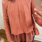 The Rosette Cable Knit Sweater in Dusty Rose