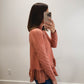 The Rosette Cable Knit Sweater in Dusty Rose