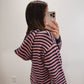 The Regatta Striped Zip Hoodie in Navy/Pink