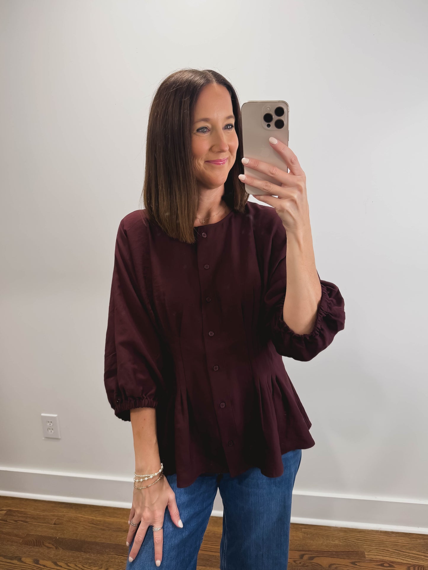 The Josie Top in Burgundy