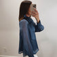 The Cornflower Ruffle Neck Blouse