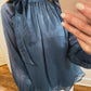The Cornflower Ruffle Neck Blouse