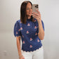 The Juliet Floral Sweater in Blue