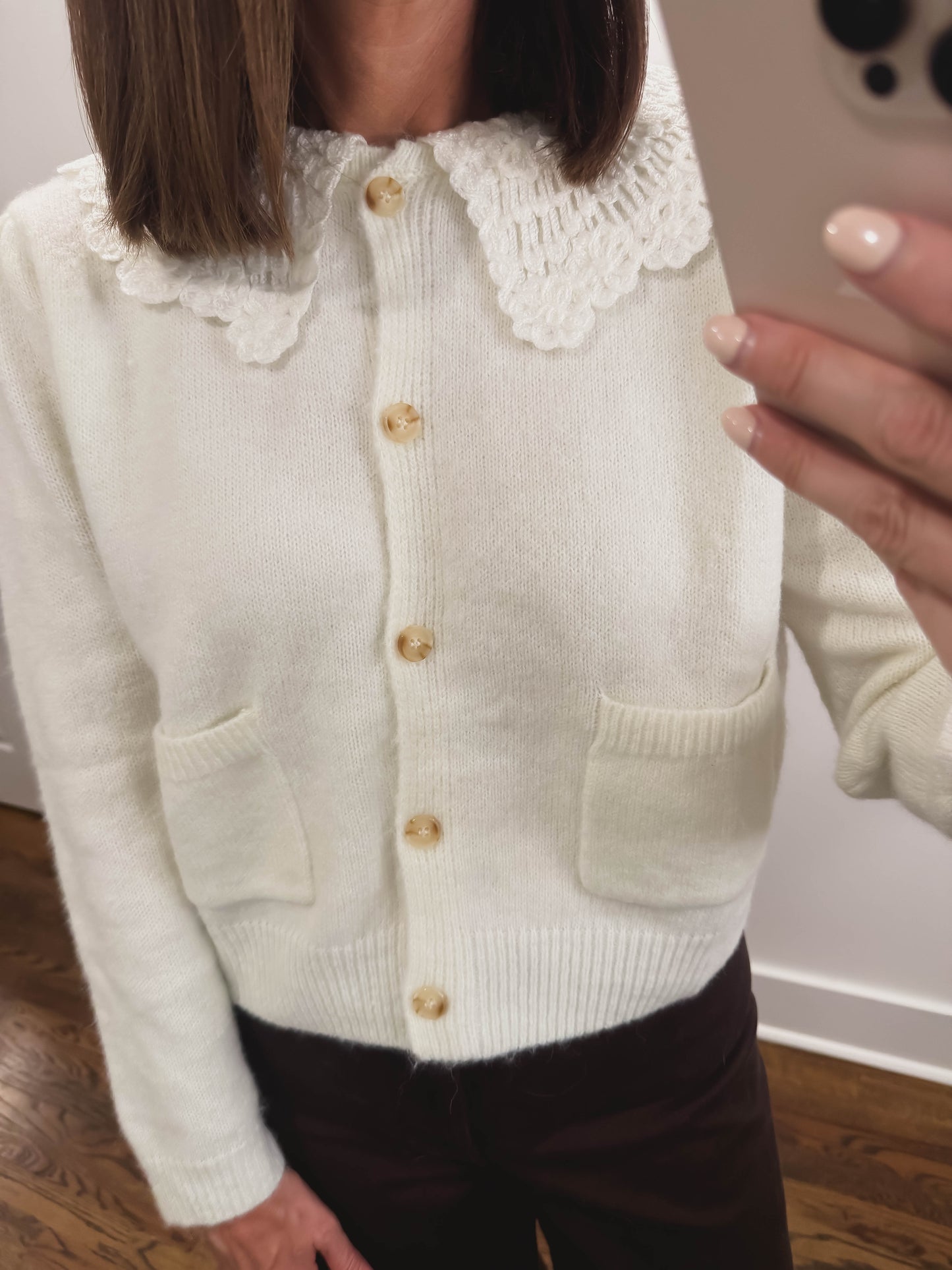 The Adeline Lace Collar Cardigan