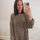 The Levi Striped Set in Brown (Top and Bottom Sold Together)