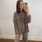 The Levi Striped Set in Brown (Top and Bottom Sold Together)