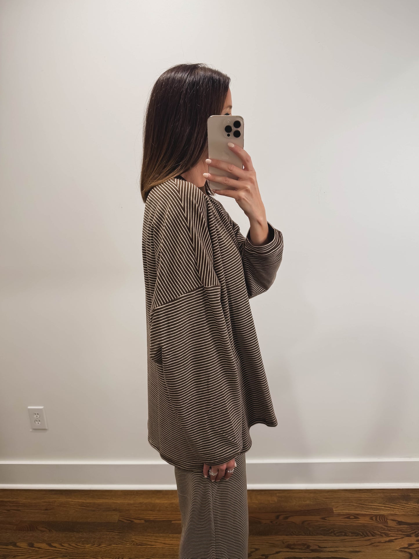 The Levi Striped Set in Brown (Top and Bottom Sold Together)