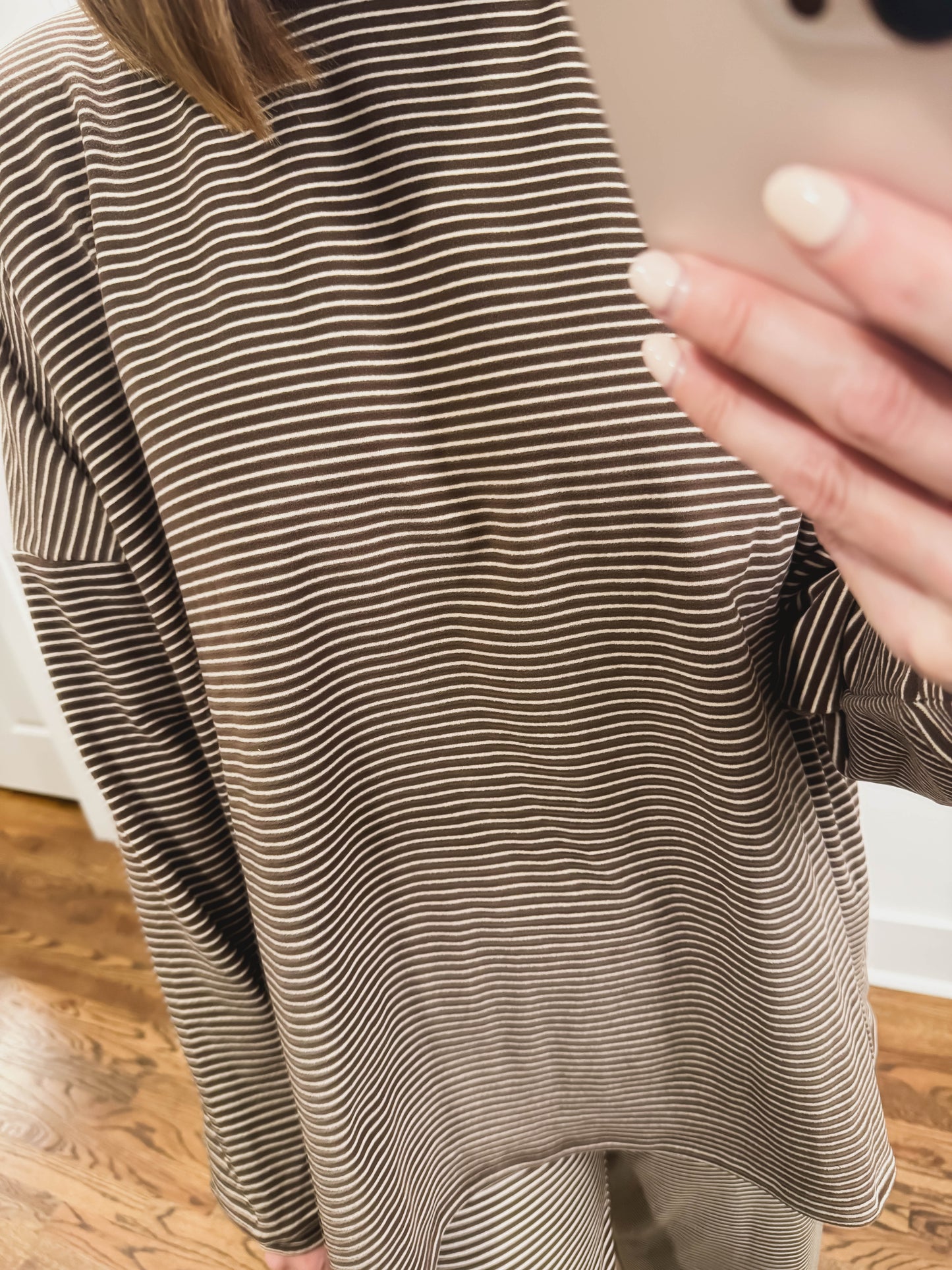 The Levi Striped Set in Brown (Top and Bottom Sold Together)