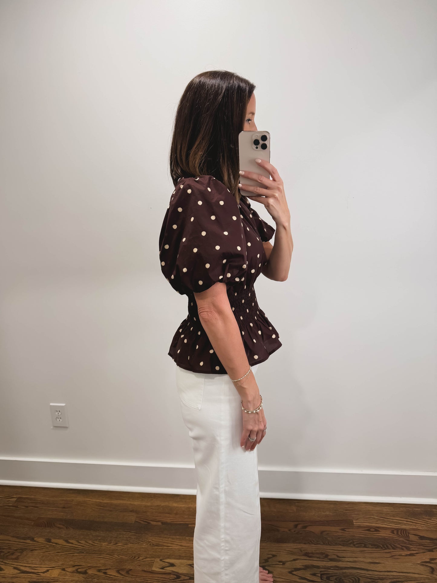 The Clara Dot Peplum Top