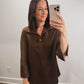 The Candlelight Blouse in Brown