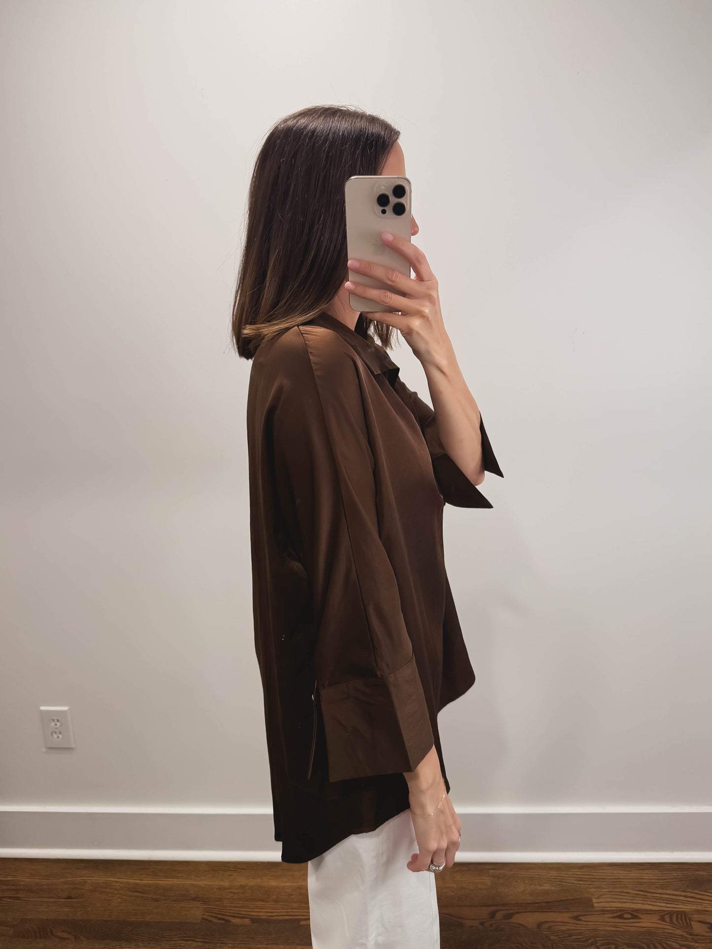 The Candlelight Blouse in Brown