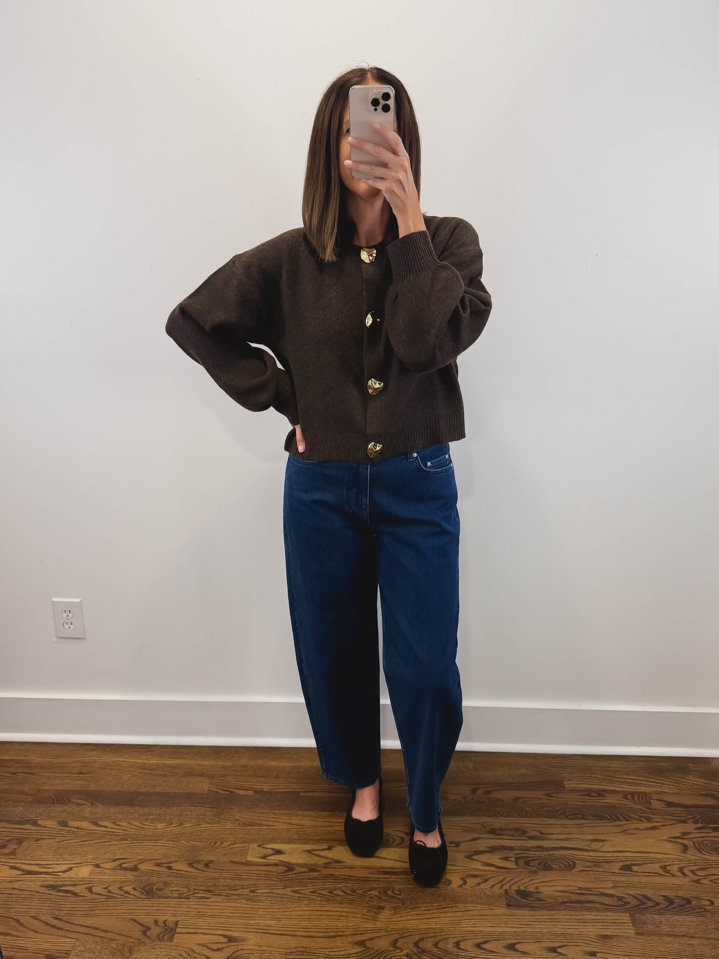 The Auburn Gold Button Cardigan