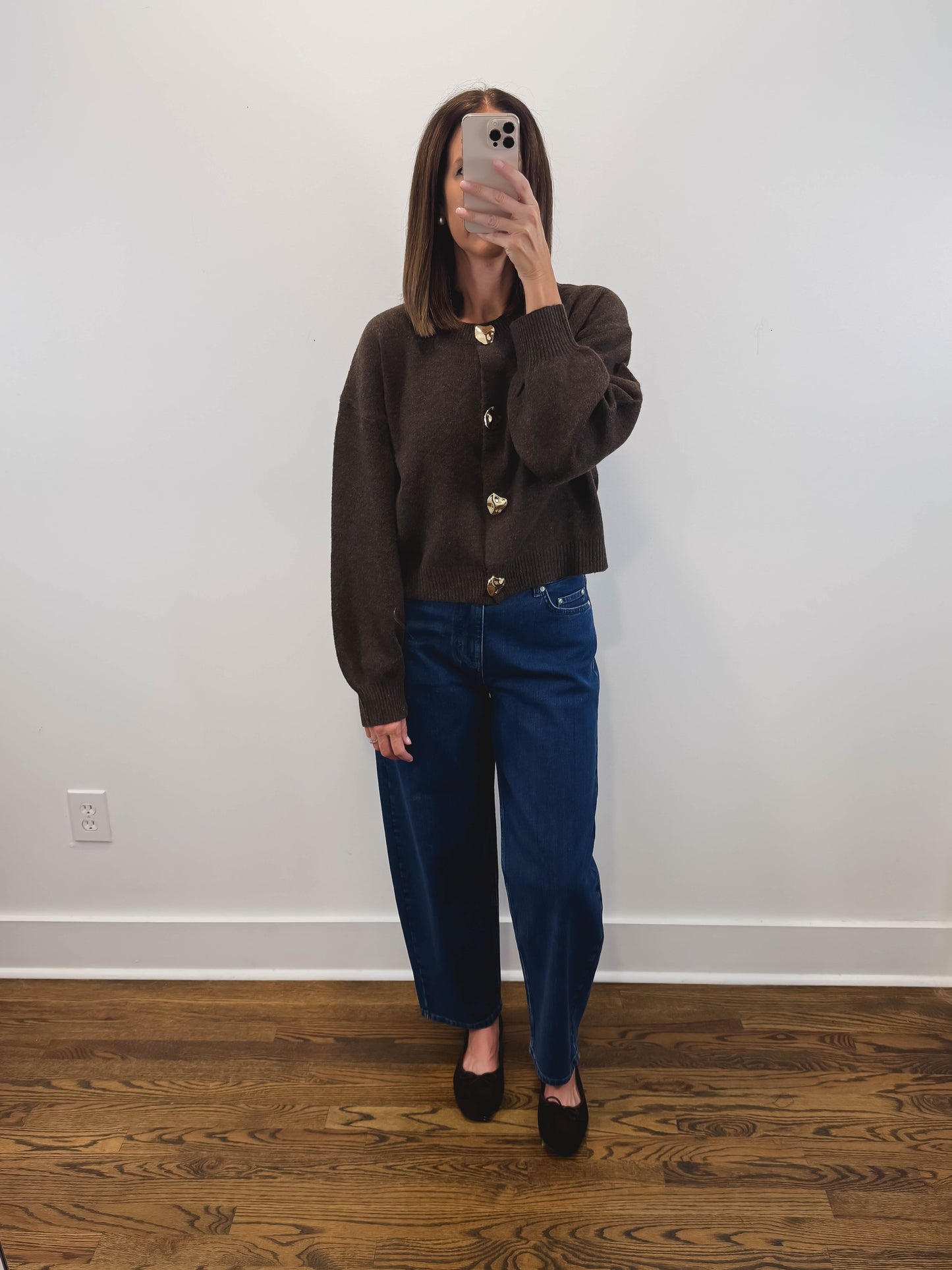 The Auburn Gold Button Cardigan