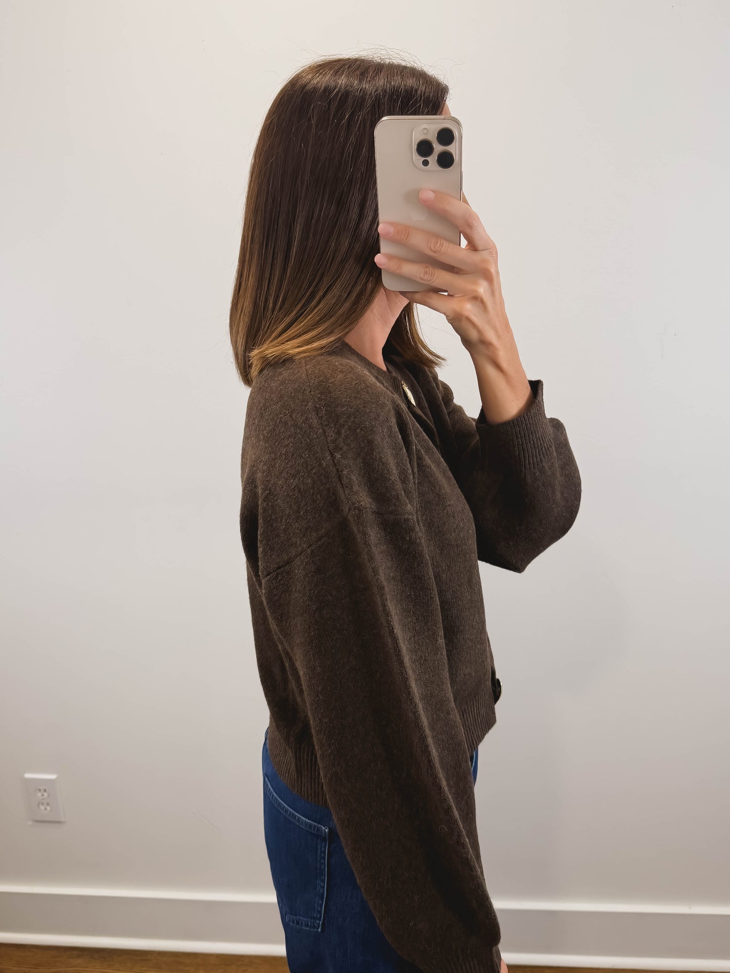 The Auburn Gold Button Cardigan