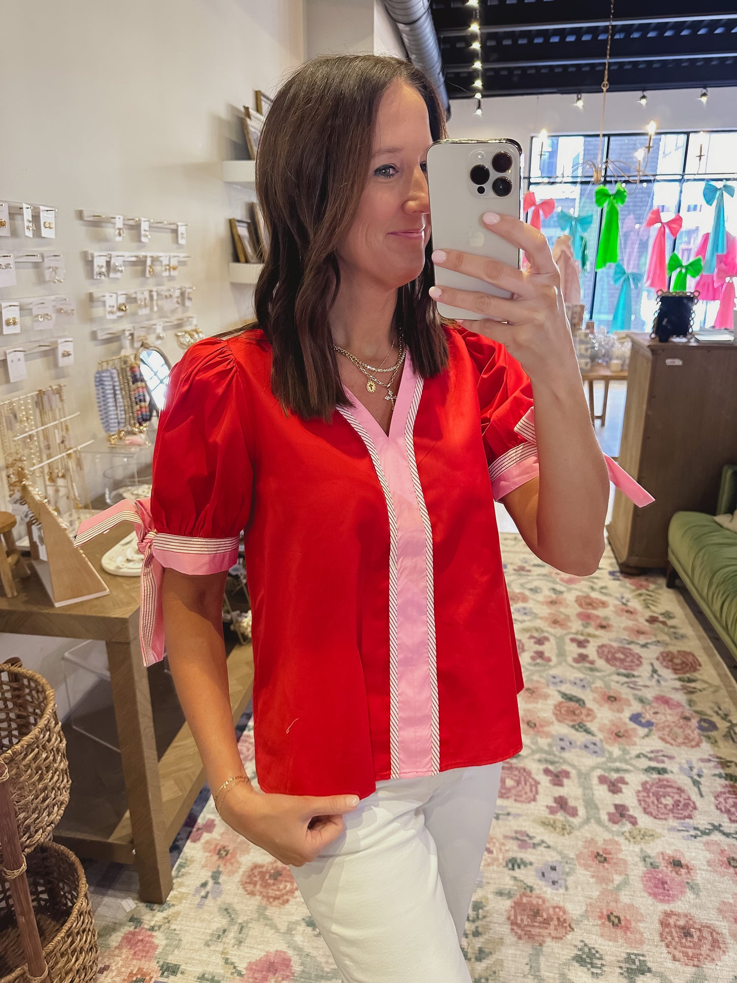 The Cicily Top in Red