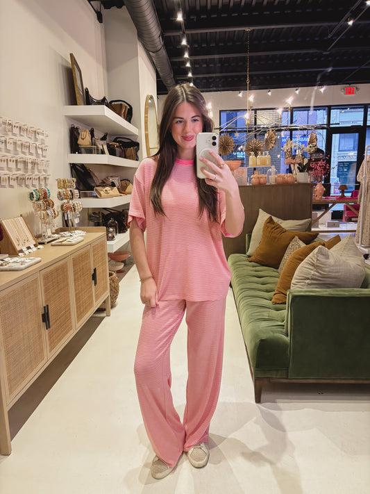 Pink Striped Pants