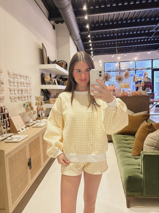 The Yellow Gingham Sweatshirt