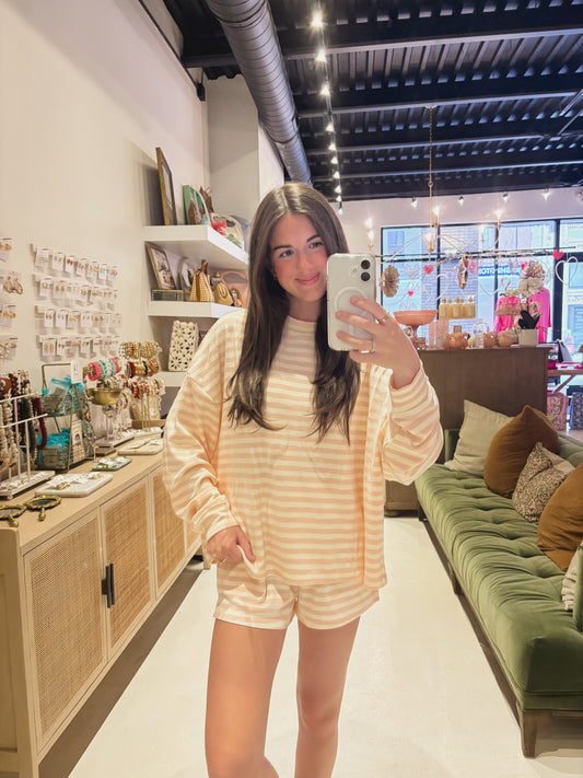 Pink Striped Long Sleeve Shirt