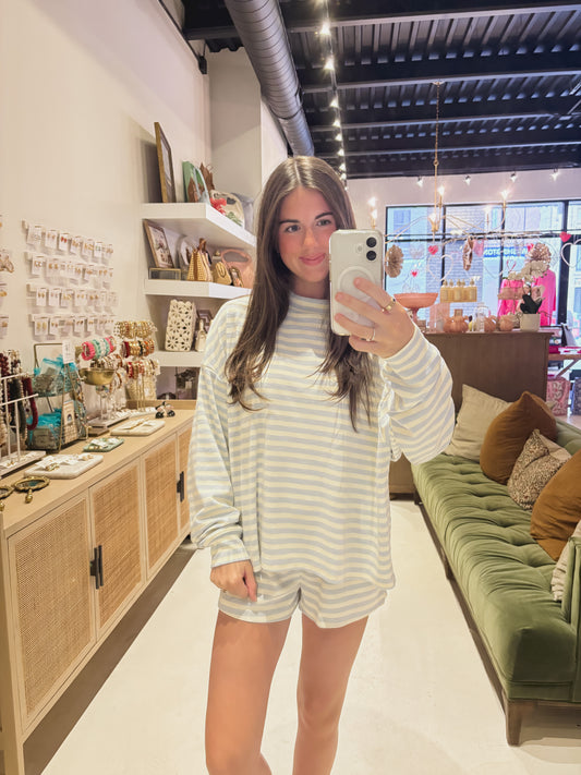 Blue Striped Long Sleeve Shirt