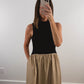 The Sunday Midi Dress in Black + Tan
