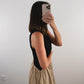 The Sunday Midi Dress in Black + Tan