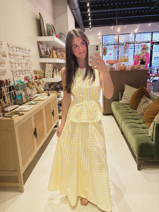 Yellow Striped Skirt