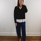The Layered Ruffle Sweater in Black
