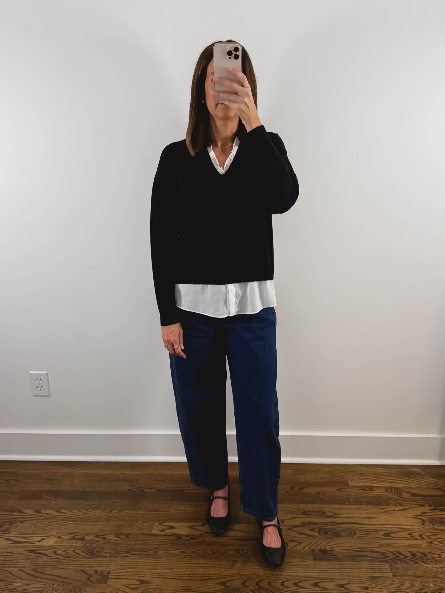 The Layered Ruffle Sweater in Black