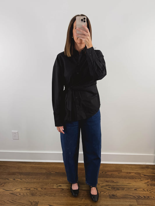 The Side Tie Top in Black