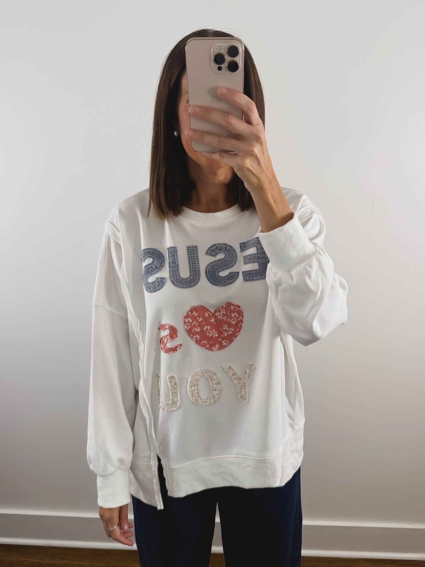 Jesus Loves You Sweatshirt in White