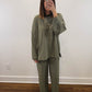 The Levi Striped Pants in Olive Green