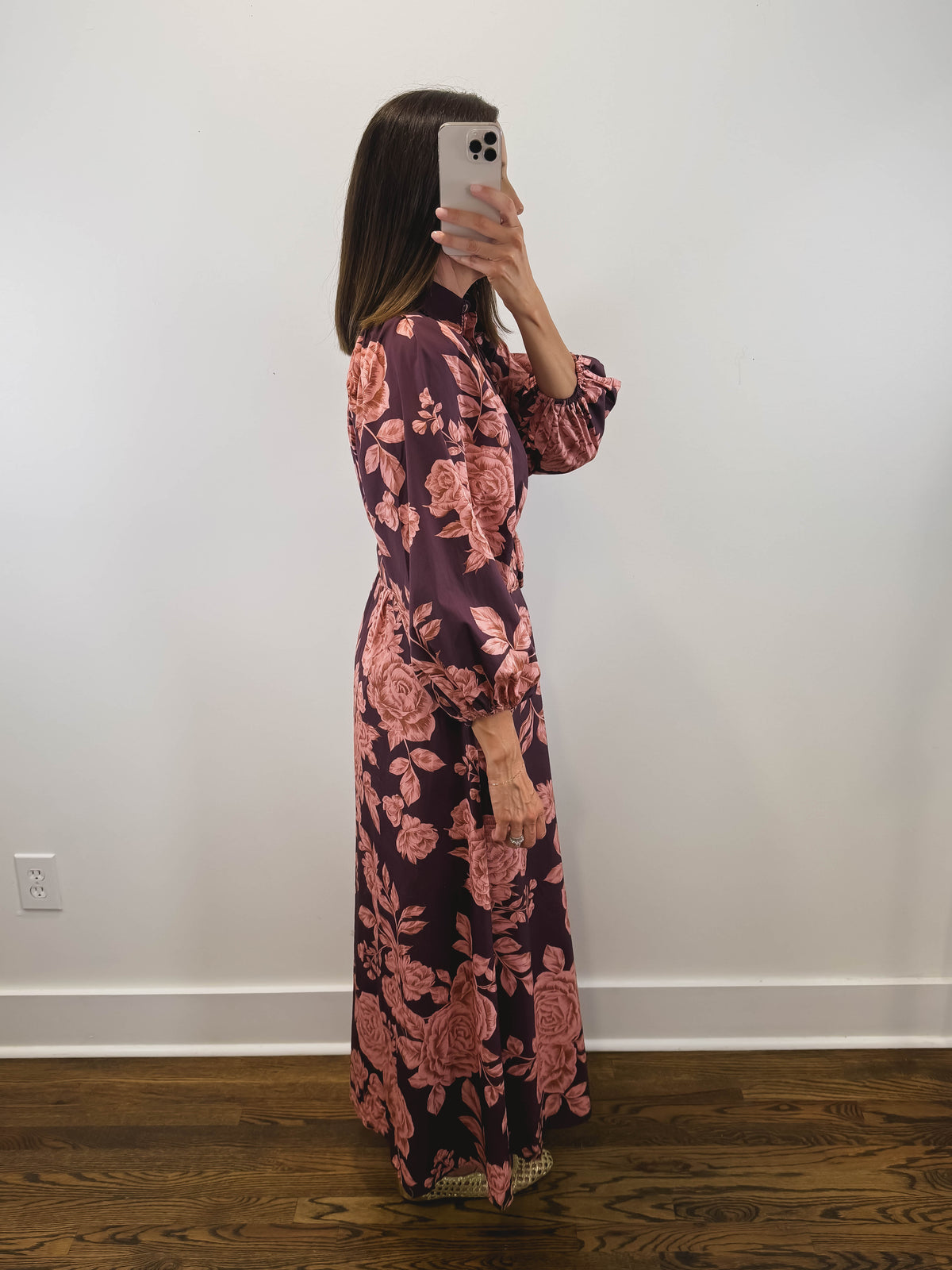 The Vineyard Rose Dress | Wine Floral Maxi Dress