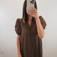 The Meadow Dress | Brown Eyelet Puff Sleeve Midi Dress