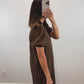 The Meadow Dress | Brown Eyelet Puff Sleeve Midi Dress