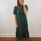 The Meadow Dress | Green Eyelet Puff Sleeve Midi Dress