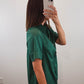 The Evergreen Lane Dress | Green Collared Short Sleeve Midi Dress