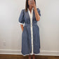 The Oxford Stripe Dress | Blue Striped Short Sleeve Midi Dress