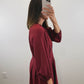The Vivienne Dress | Burgundy Long Sleeve Midi Dress
