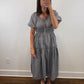 The Nantucket Gingham Dress | Navy Smocked Puff Sleeve Midi Dress