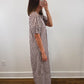 The Oakley Dress | Brown Striped Puff Sleeve Midi Dress