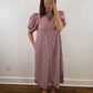 The Heritage Gingham Dress | Burgundy Puff Sleeve Midi Dress