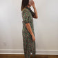 The Woodland Bloom Dress | Green Floral Puff Sleeve Midi Dress