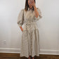 The Ashford Dress | Brown Belted Three-Quarter Sleeve Midi Dress
