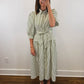 The Ashford Dress | Green Belted Three-Quarter Sleeve Midi Dress