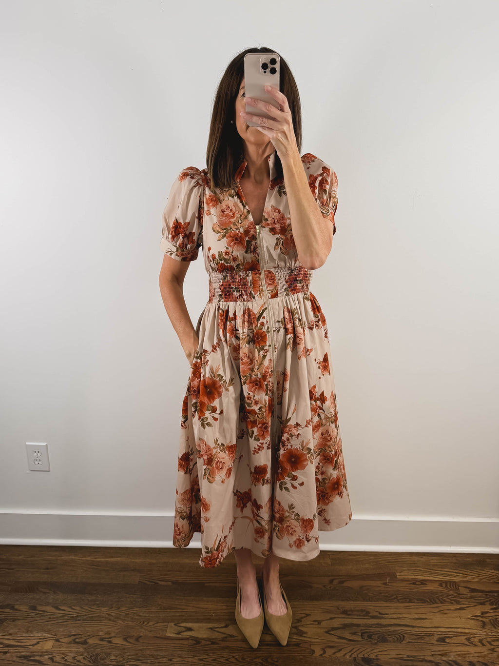 The Harvest Bloom Dress | Fall Floral Midi Dress