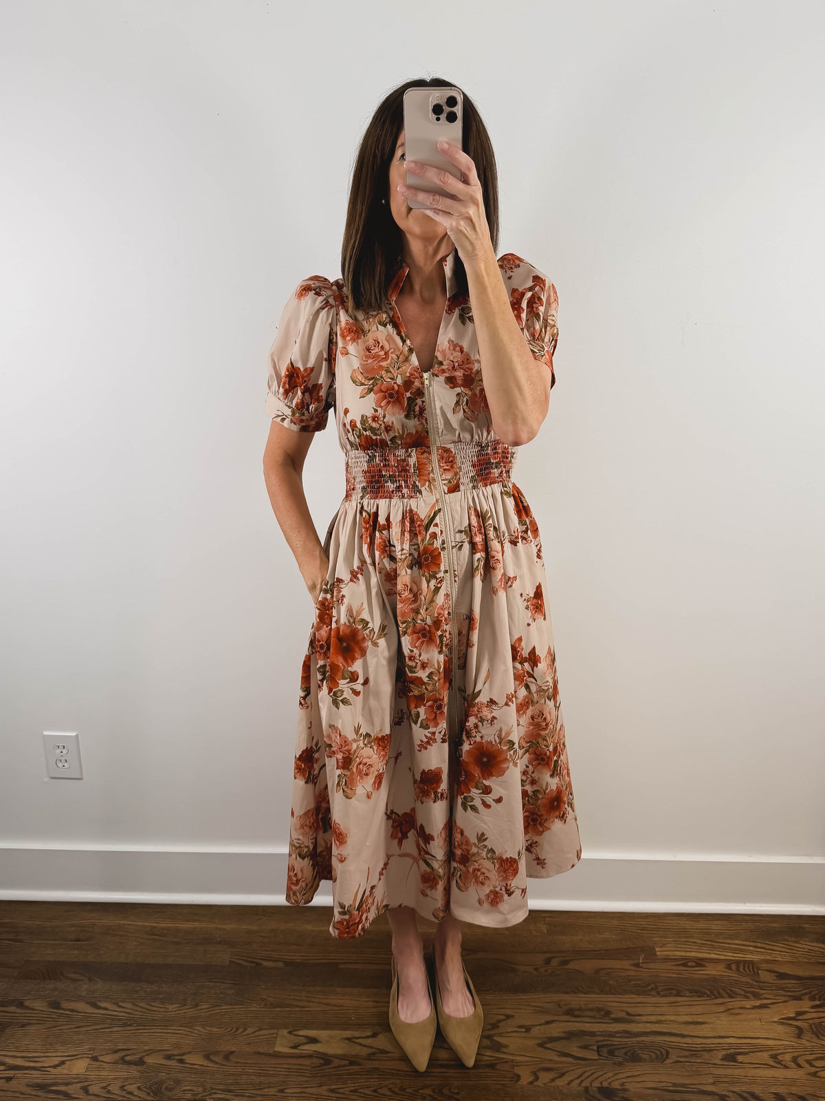 The Harvest Bloom Dress | Fall Floral Church Midi Dress