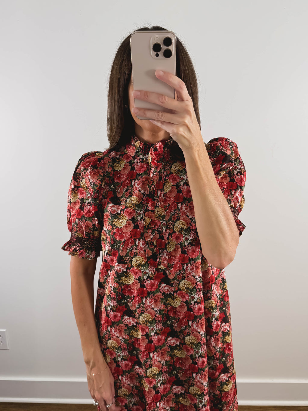 The Scarlett Dress | Red Floral Midi Dress