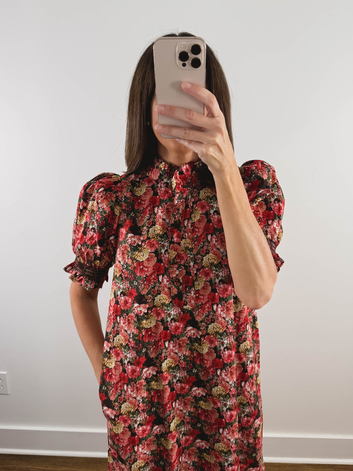The Scarlett Dress | Red Floral Midi Dress