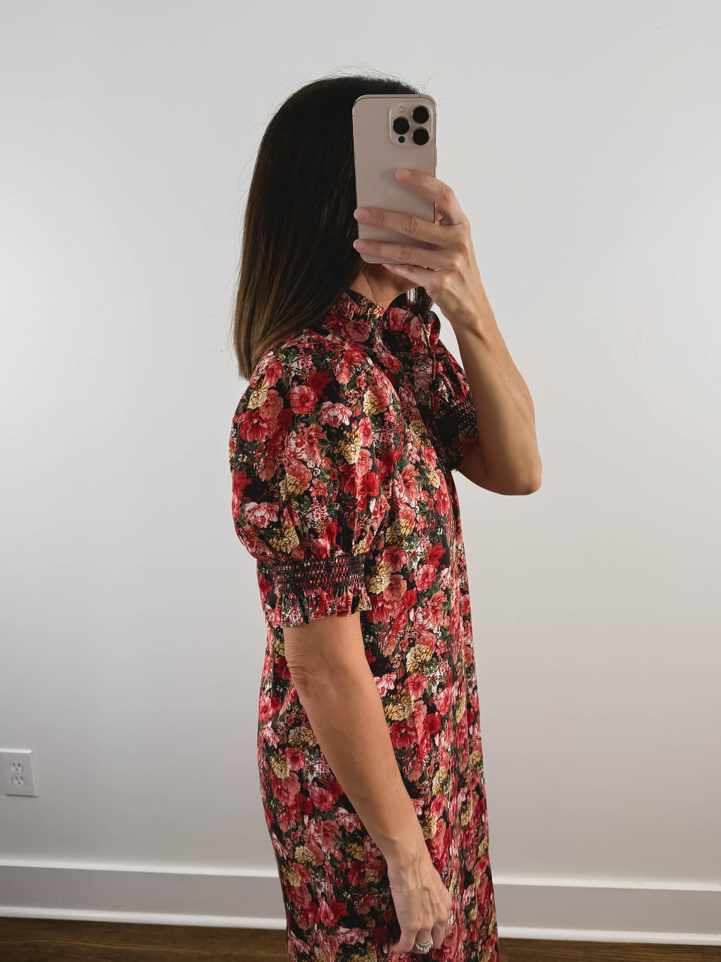 The Scarlett Dress | Red Floral Midi Dress