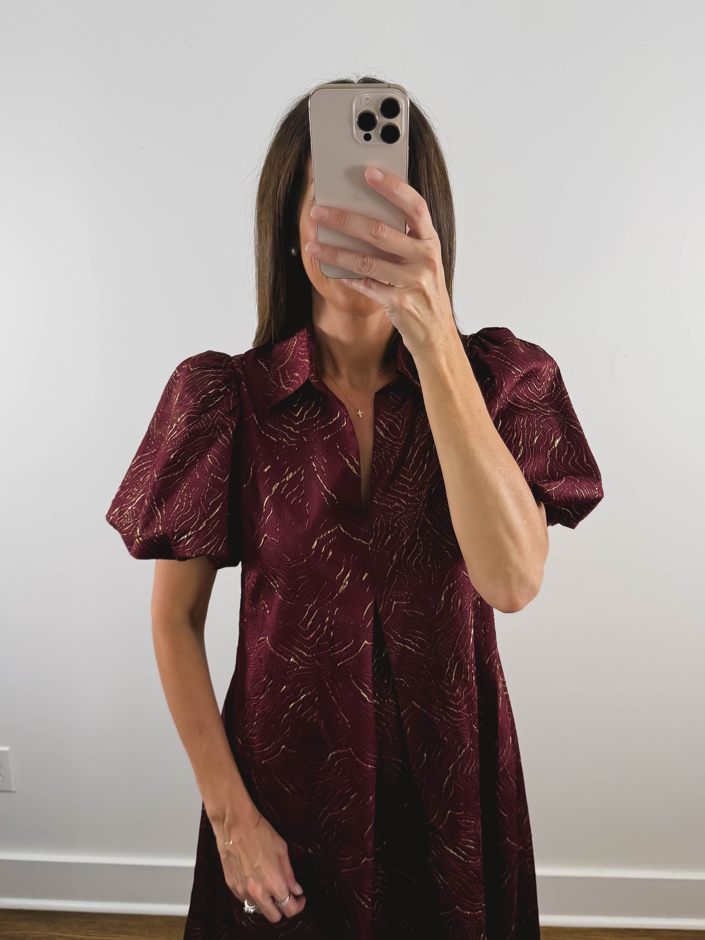 The Garnet Dress | Burgundy Wedding Guest Midi Dress